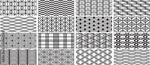 Collection black white designs with black white pattern.
