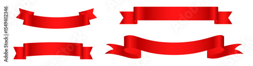 Collection of red ribbon sets