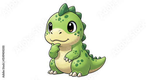 Isolated Cute Baby Dinosaur