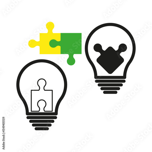 Light bulb innovation. Creative idea symbol. Vector lamp icon. Bright solution concept.