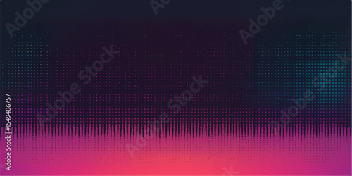 Abstract colourful background with glowing lines, a futuristic digital wave pattern, and a vibrant purple and rainbow design