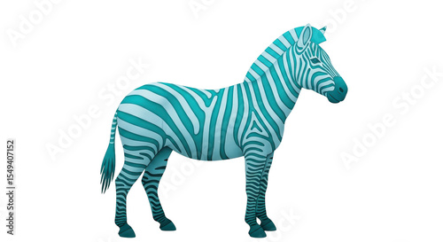 Isolated Blue Zebra Stripped Wild Animal