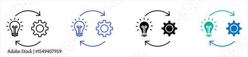Innovation Process Icon – Idea to Execution Gear Concept