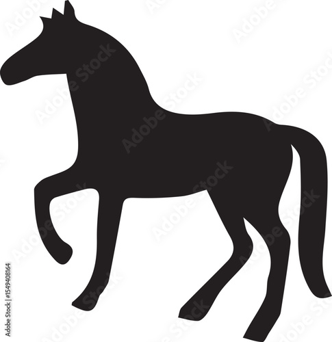 Powerful Horse Silhouette - Rearing Hind Legs Vector Art for Equestrian Logos, Ranch Branding & Western Decor