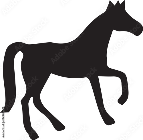 Powerful Horse Silhouette - Rearing Hind Legs Vector Art for Equestrian Logos, Ranch Branding & Western Decor