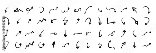 Big collection set of Arrows doodle.