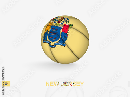 New Jersey Basketball Concept with National Flag Design.
