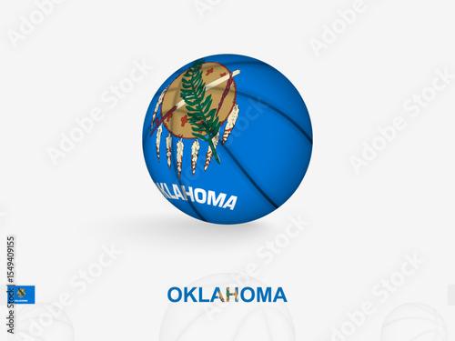 Oklahoma Basketball Concept with National Flag Design.