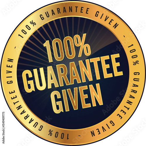 Seal badge for 100% Guarantee Given stamp
