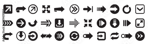 Set of sings with arrows pointing right