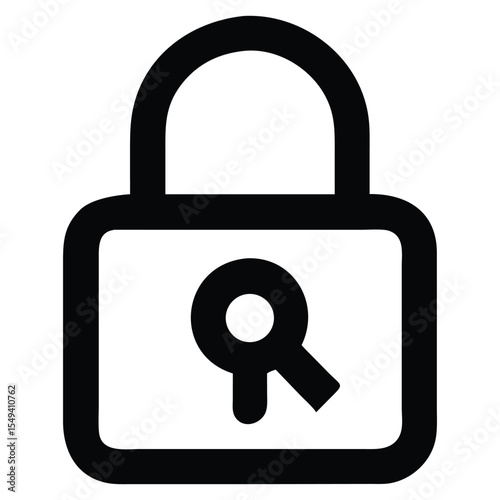Stylized Black and White Padlock Design with a Keyhole Inside Symbolizing Security Measures and Digital Safety Protocols