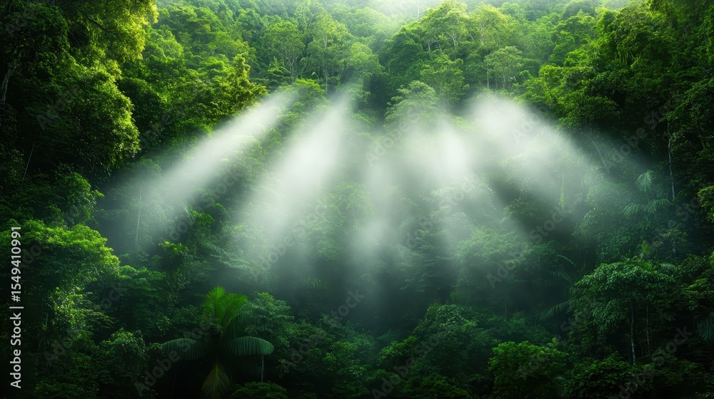 A vibrant jungle scene is illuminated by magical rays of sunlight filtering through thick foliage, creating an enchanting atmosphere full of life and serenity. A vibrant jungle scene is illuminated by magical rays of sunlight filtering through thick foliage, creating an enchanting atmosphere full of life and serenity.