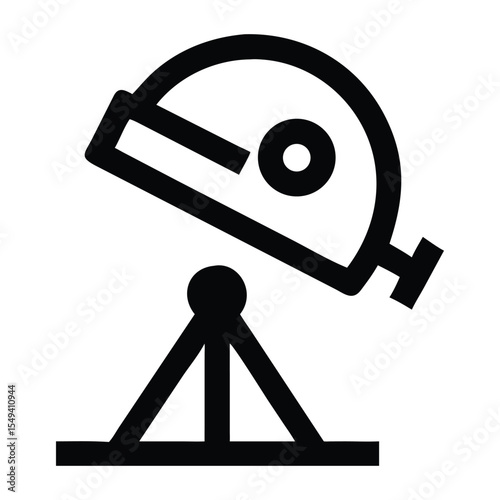 Astronomical Exploration Icon A Symbol of Scientific Discovery and the Wonders of the Universe Represented in Simple Black and White