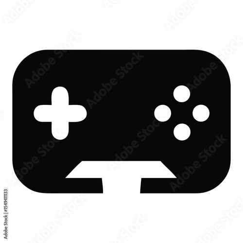 Modern Game Console Icon Bold Design for Gaming Applications or Website Symbolizes Entertainment and Interactive Technology