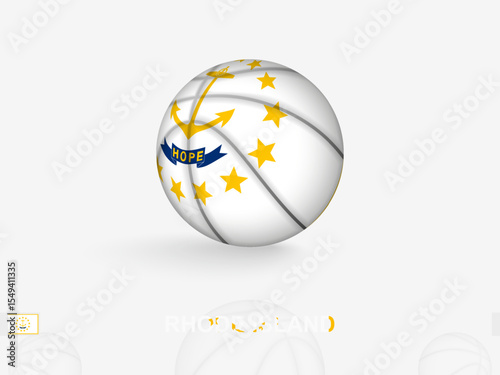 Rhode Island Basketball Concept with National Flag Design.