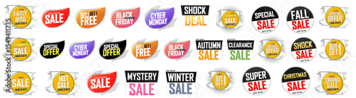 Set Sale banners. Set discount tags 