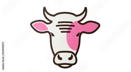 Isolated Cow Face Cartoon