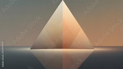 Mystical Pyramid: Geometric Reflection in a Serene Sunset