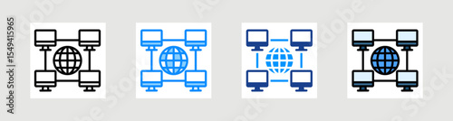 Network Connection Icon Collection Set Multiple Style