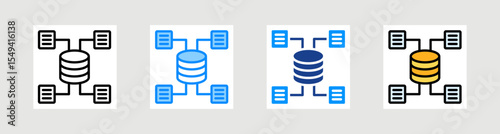 Data Modelling Icon Collection Set Multiple Style