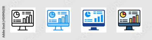 Web Statistics Icon Collection Set Multiple Style