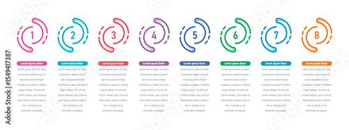 geometric infographic template. eight steps information template. infographic template for business, education, technology, industry world. information template for annual report, magazine
