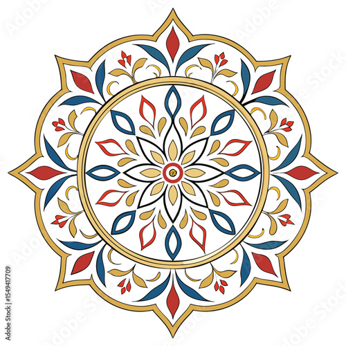 Colorful Islamic Geometric Mandala for Decorative Use