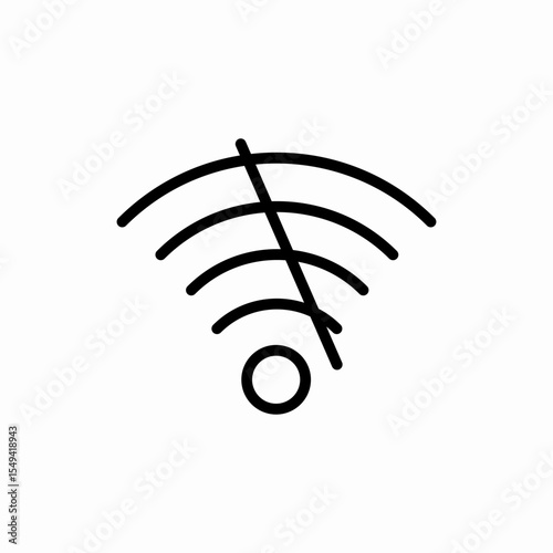 no wifi wireless internet icon vector sign