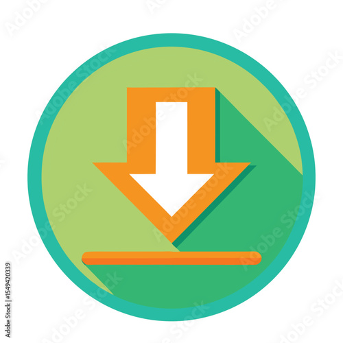 Download Arrow Vector Icon – Flat Style File Save Symbol for UI/UX and Cloud Apps
