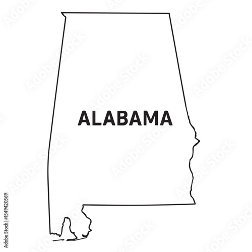 Alabama map line art icon