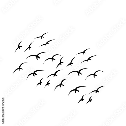 Flying Bird Silhouette Vector Set for Tattoos and Nature-Inspired Art