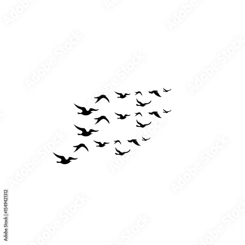 Flying Bird Silhouette Vector Set for Tattoos and Nature-Inspired Art