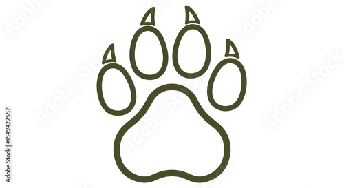 Isolated Bear Paw Print Outline