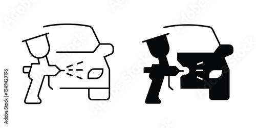 Auto car paint service icon with spray gun
