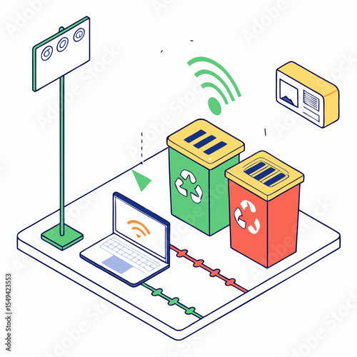 Smart waste management system with sensors data analysis and automated collection