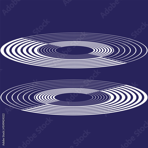 Abstract disc pattern. Circular geometric design. Blue gradient background. Vector illustration.