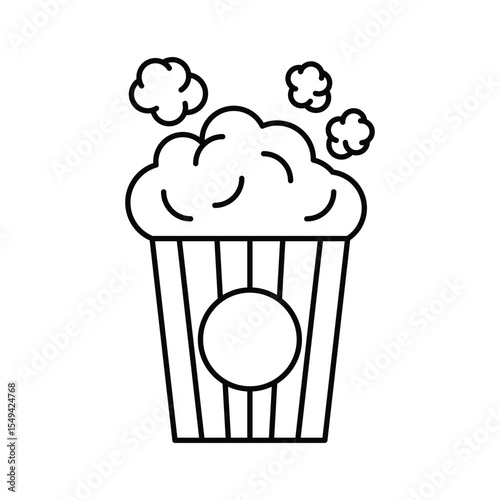 popcorn icon logo vector design concept outline style