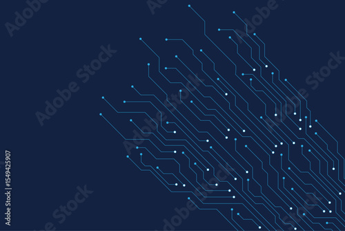 Printed circuit board of digital communication technologies. Vector illustration. Sketch for creativity.