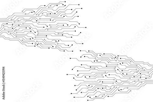 Abstract background with technology circuit board texture. Electronic motherboard illustration. Communication and engineering concept. Vector illustration