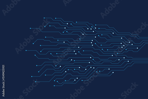 Printed circuit board of digital communication technologies. Vector illustration. Sketch for creativity.