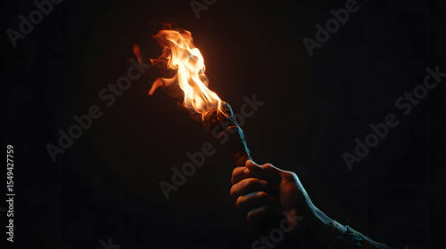 Scenery of a hand holding a light in the dark