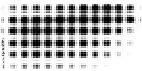 Grunge halftone gradient background. Faded grit noise texture. White and black sand wallpaper. Retro pixelated backdrop. Anime or manga style comic overlay. Vector graphic design textured template
