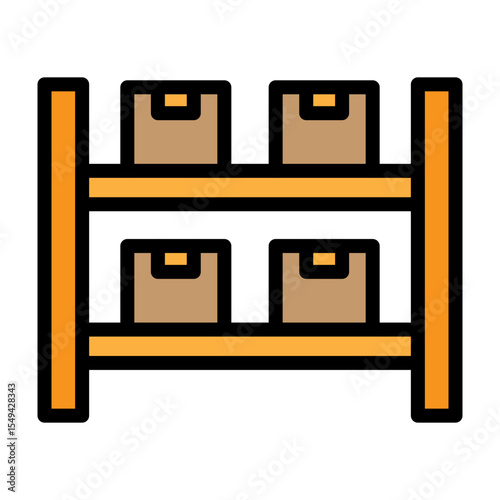 Storage Rack Vector Filled Icon Design