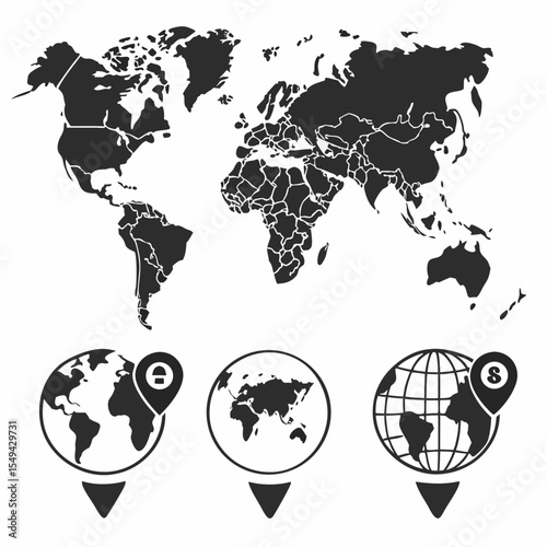world map icons
