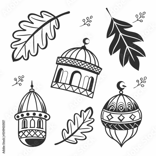 vector illustration of birds in cage