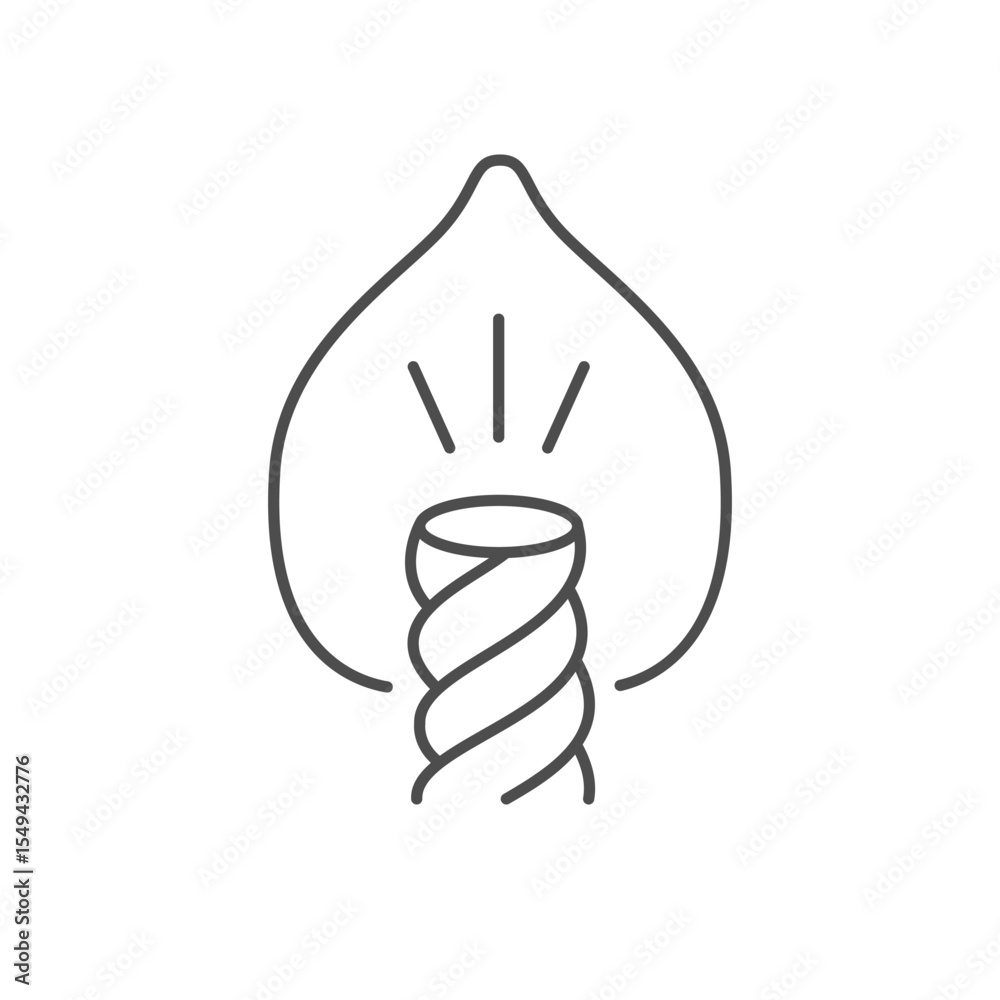 Fototapeta premium Candle wick line outline icon