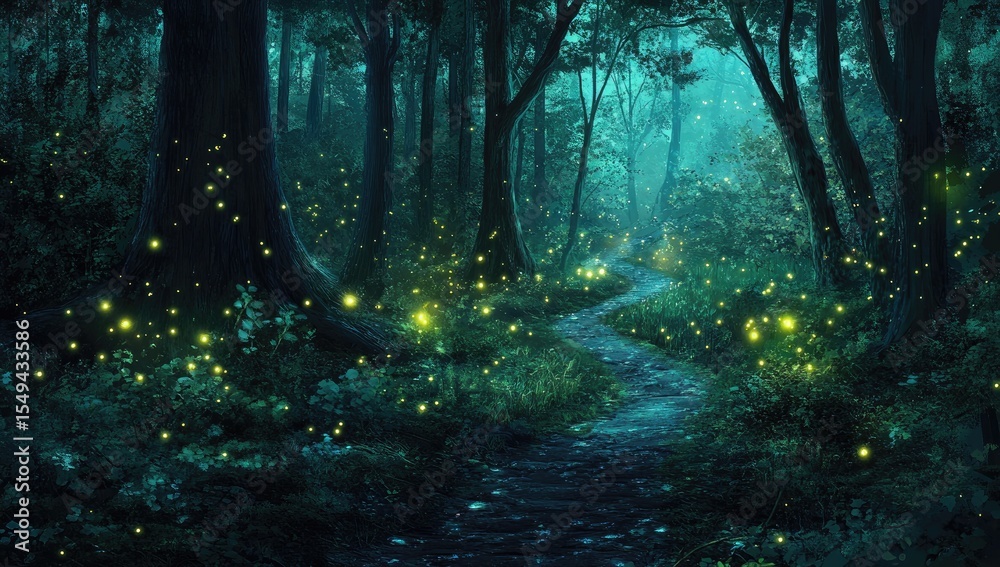 Obraz premium Enchanting forest path at twilight