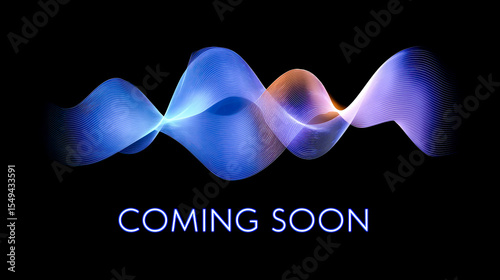 Black background with a blue and purple word that says coming soon