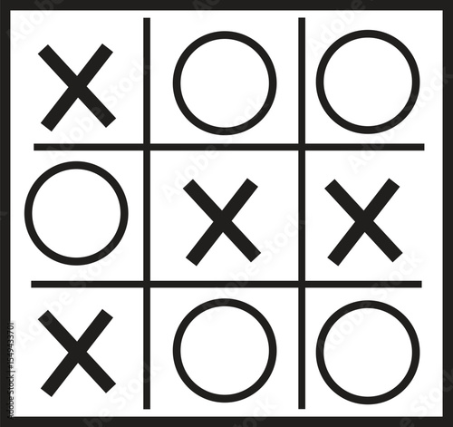 Simple tic tac toe game board illustration