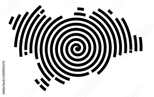 Symbol Map of the city Neumarkt i.d.OPf. (Bayern, Germany) showing the city with a black spiral line